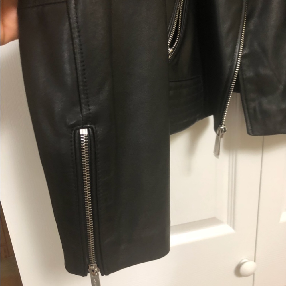 Michael Kors Black Genuine Motorcycle Jacket - Picture 4 of 8